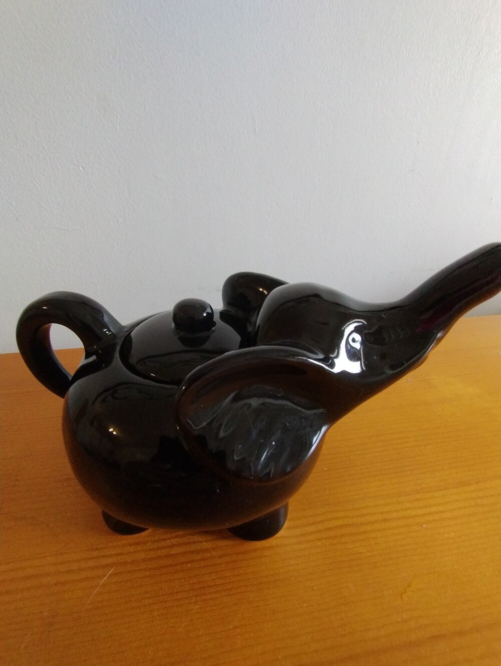 Black Ceramic Elephant Teapot